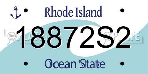 18872S2 Rhode Island License Plate