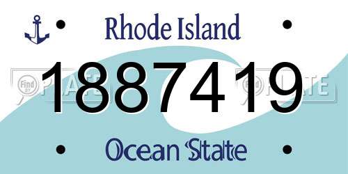 1887419 Rhode Island License Plate