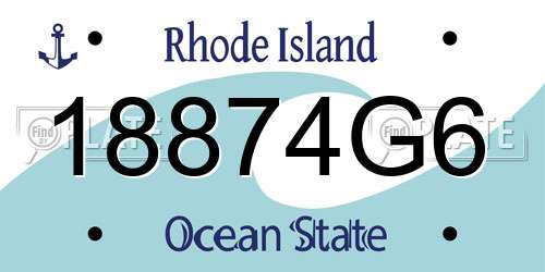 18874G6 Rhode Island License Plate