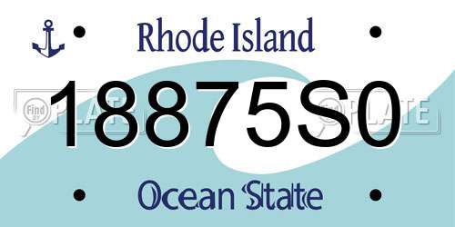 18875S0 Rhode Island License Plate