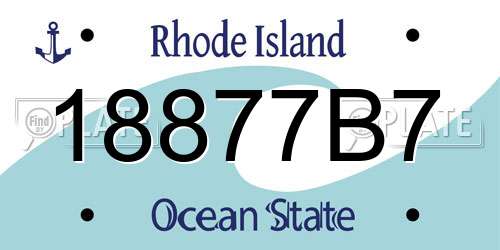 18877B7 Rhode Island License Plate