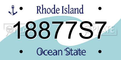 18877S7 Rhode Island License Plate