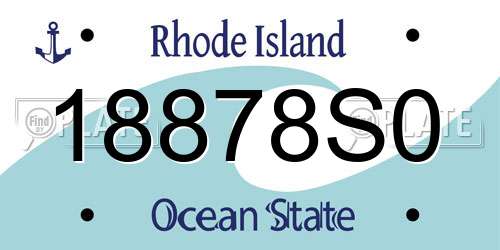 18878S0 Rhode Island License Plate