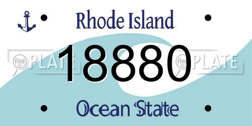 18880 Rhode Island License Plate
