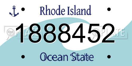 1888452 Rhode Island License Plate