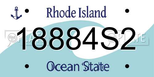 18884S2 Rhode Island License Plate