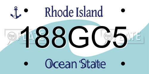 188GC5 Rhode Island License Plate