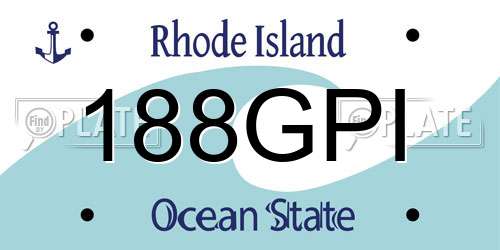 188GPI Rhode Island License Plate