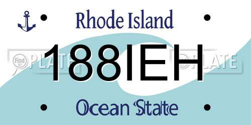 188IEH Rhode Island License Plate