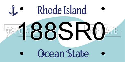 188SR0 Rhode Island License Plate