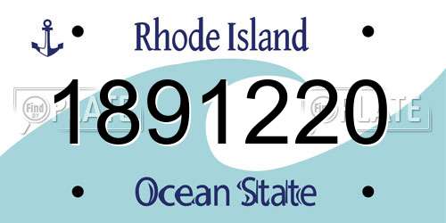 1891220 Rhode Island License Plate