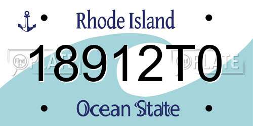 18912T0 Rhode Island License Plate