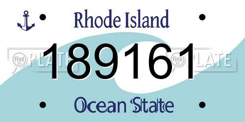 189161 Rhode Island License Plate