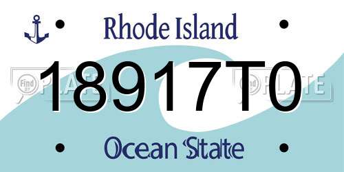 18917T0 Rhode Island License Plate