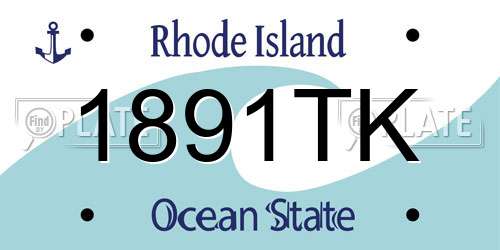 1891TK Rhode Island License Plate