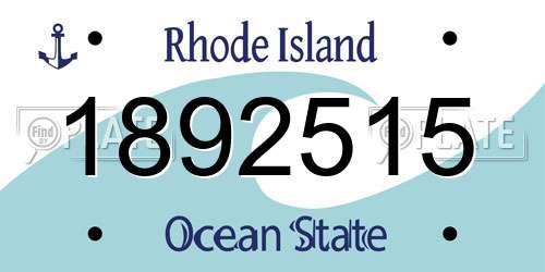 1892515 Rhode Island License Plate