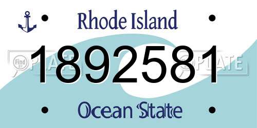 1892581 Rhode Island License Plate