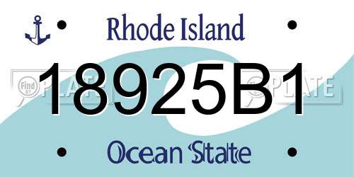 18925B1 Rhode Island License Plate