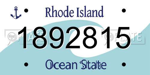 1892815 Rhode Island License Plate