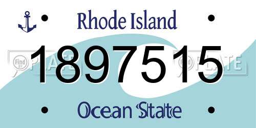 1897515 Rhode Island License Plate