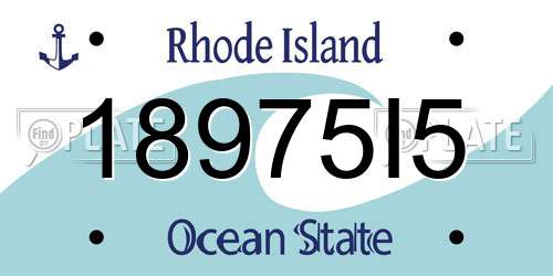 18975I5 Rhode Island License Plate