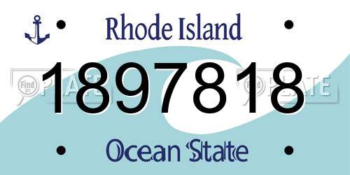 1897818 Rhode Island License Plate