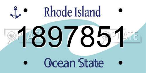 1897851 Rhode Island License Plate