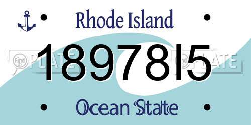 18978I5 Rhode Island License Plate
