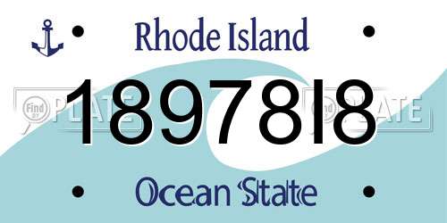 18978I8 Rhode Island License Plate