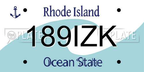 189IZK Rhode Island License Plate