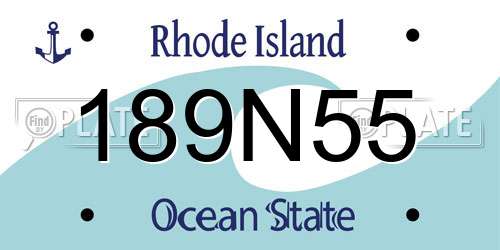189N55 Rhode Island License Plate