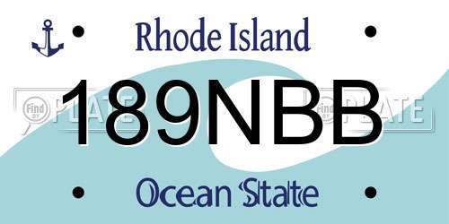 189NBB Rhode Island License Plate