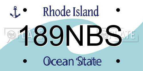 189NBS Rhode Island License Plate