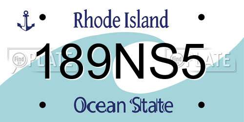 189NS5 Rhode Island License Plate