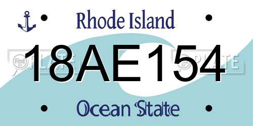 18AE154 Rhode Island License Plate