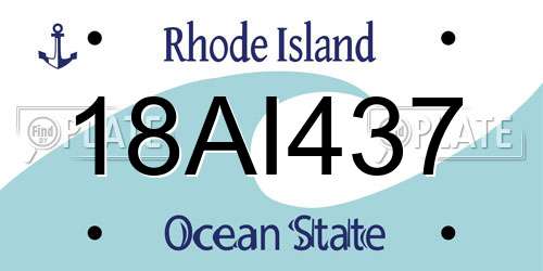 18AI437 Rhode Island License Plate