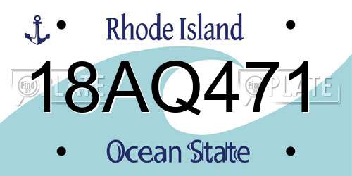 18AQ471 Rhode Island License Plate