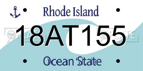 18AT155 Rhode Island License Plate