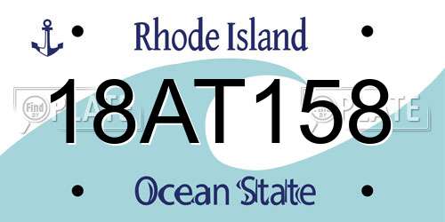18AT158 Rhode Island License Plate