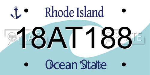 18AT188 Rhode Island License Plate