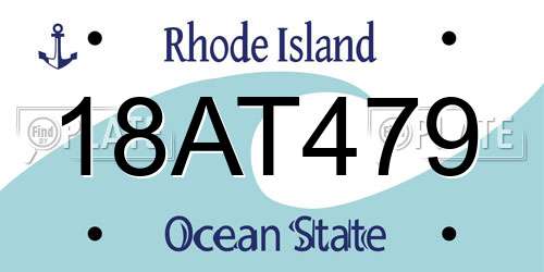 18AT479 Rhode Island License Plate