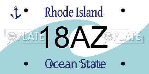 18AZ Rhode Island License Plate