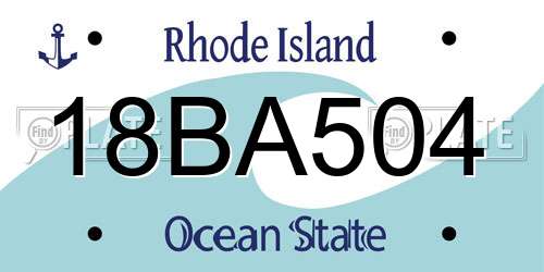 18BA504 Rhode Island License Plate