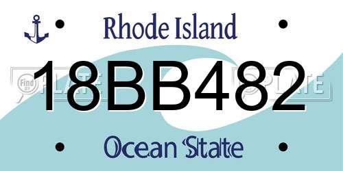 18BB482 Rhode Island License Plate