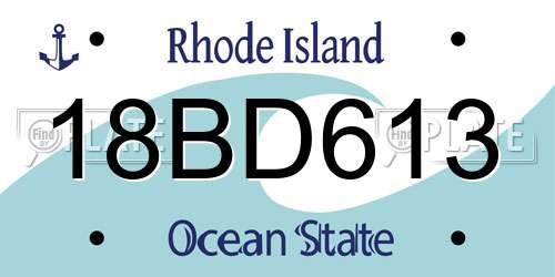 18BD613 Rhode Island License Plate