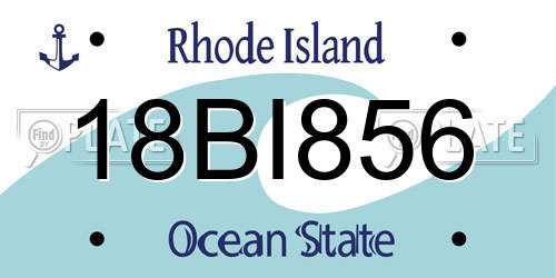 18BI856 Rhode Island License Plate