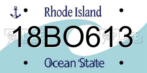 18BO613 Rhode Island License Plate