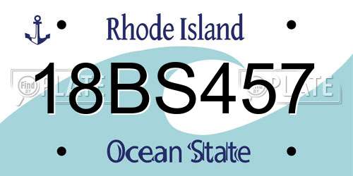 18BS457 Rhode Island License Plate