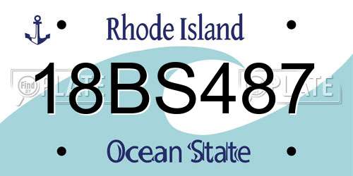 18BS487 Rhode Island License Plate