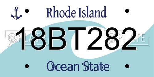 18BT282 Rhode Island License Plate